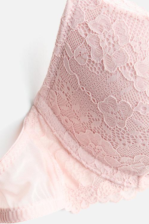 Lace push-up bra - light pink
