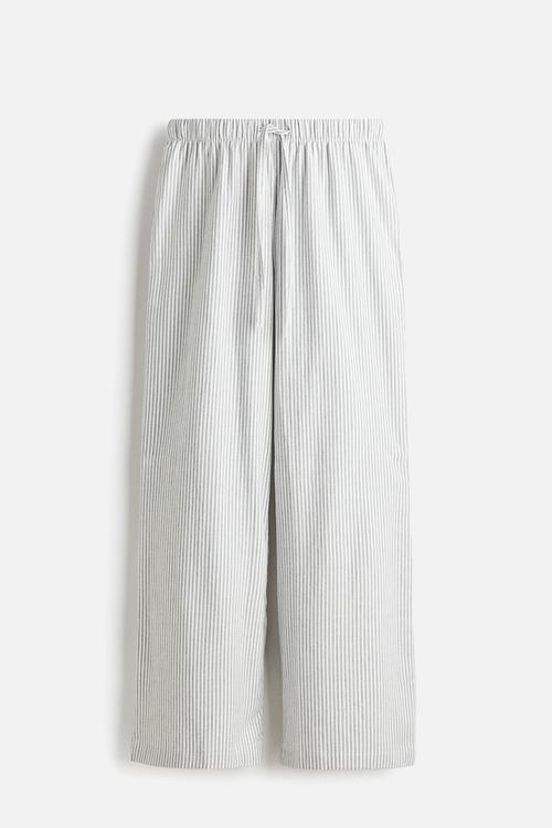 Flannel pyjama bottoms - grey/striped