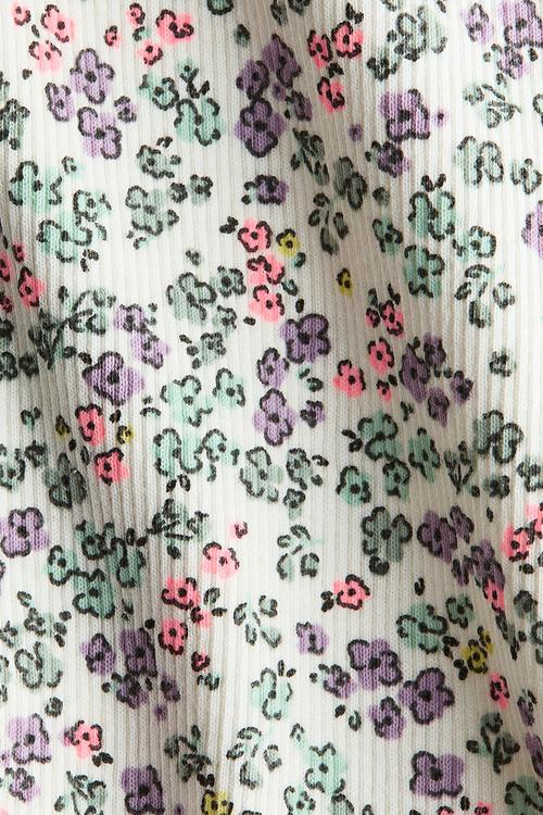 Flared leggings - white/floral