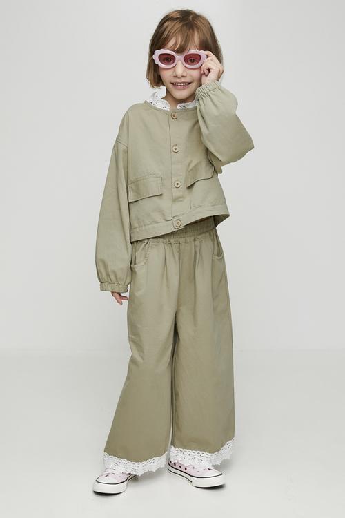 Wide leg co-ord pants - green