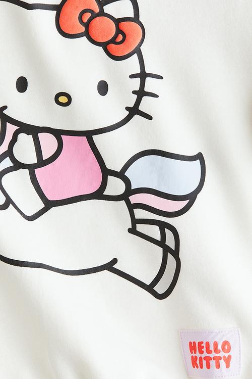 Printed sweatshirt - white/hello kitty