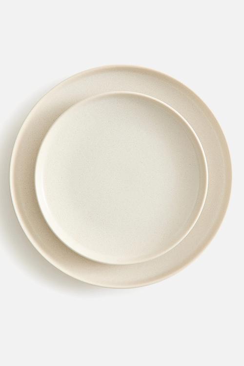 Reactive-glaze dinner plate - light beige