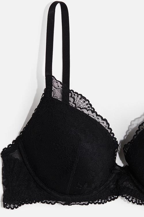 Lace push-up bra - black