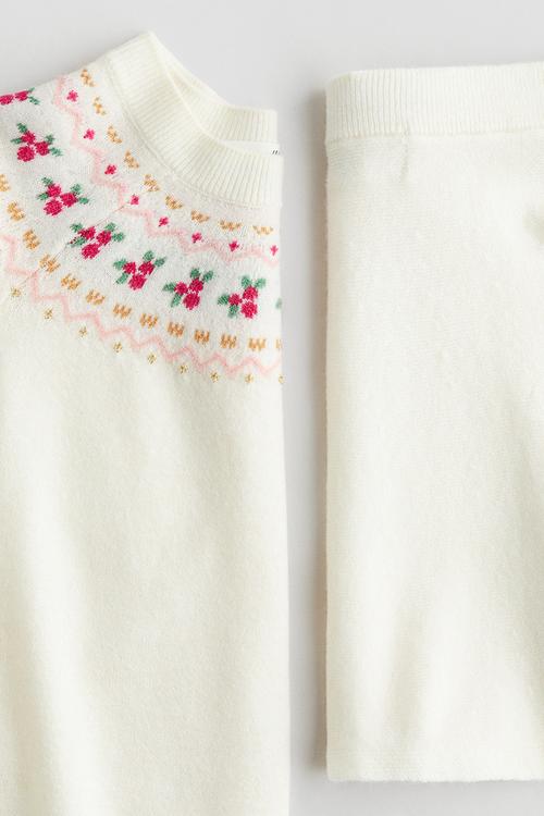 2-piece jumper and skirt set - white/holly