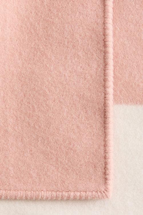 Wool-blend blanket - pink/cream