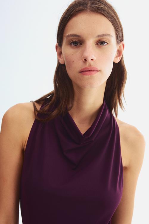 Cowl-neck body - plum purple