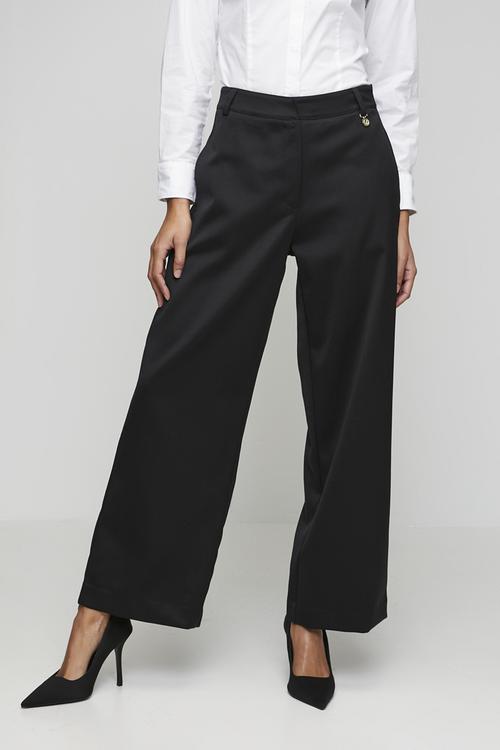 Wmn Maddi Wide Leg Wool Pant - Black