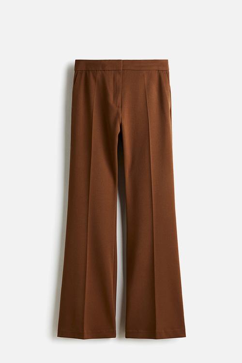 Flared tailored trousers - brown