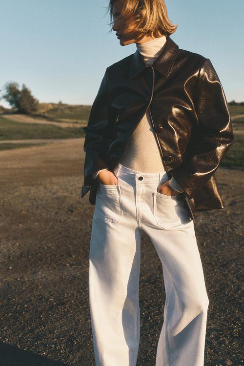 Wide high jeans - white