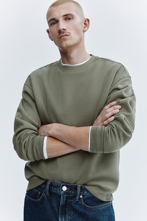 Loose fit sweatshirt - dusty khaki green