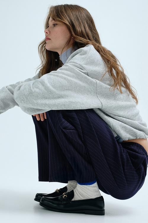 Drawstring trousers - dark blue/pinstriped