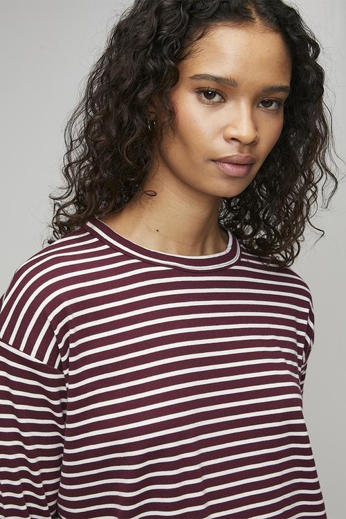 Pj long sleeve cotton jersey stripe - windsor wine