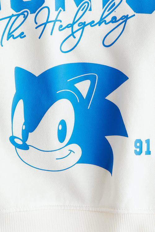 Print-motif sweatshirt - white/sonic the hedgehog