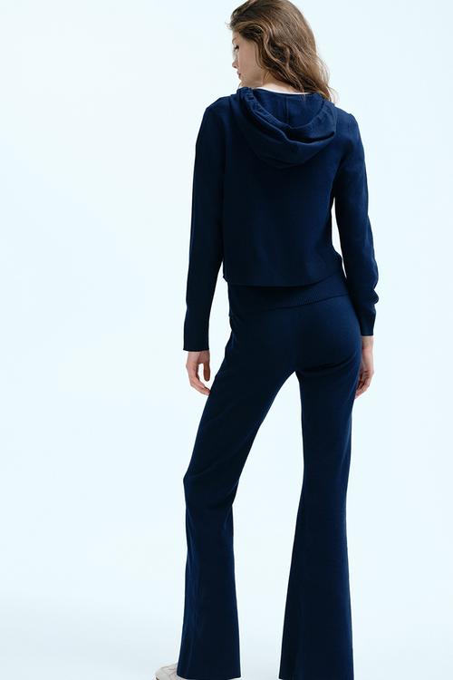 Hooded cardigan - navy blue