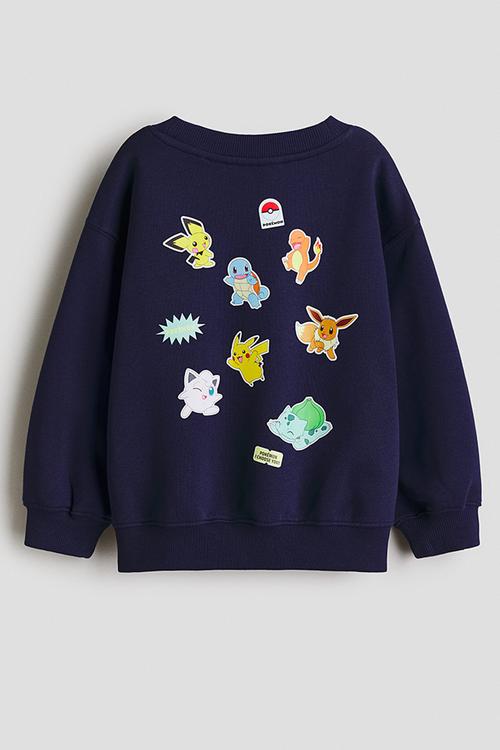 Printed sweatshirt - navy blue/pokemon