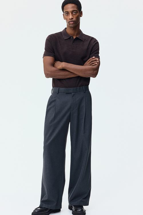 Slim fit jacquard-knit polo shirt - dark brown