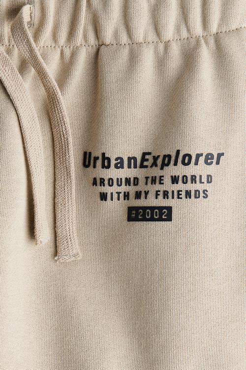 Motif-detail joggers - beige/urban explorer