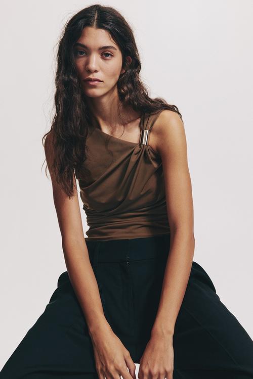 Draped top - brown