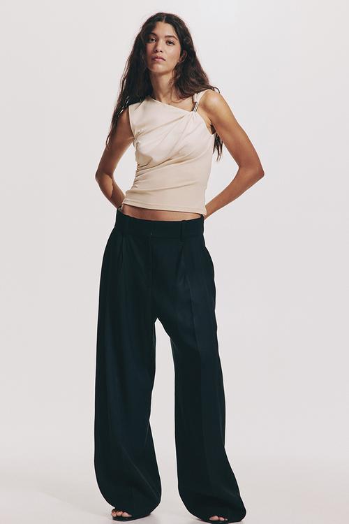 Draped top - light beige