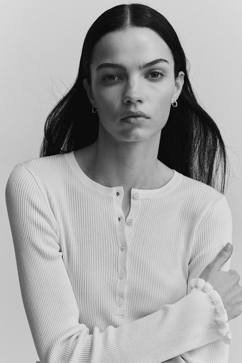 Rib-knit top - white