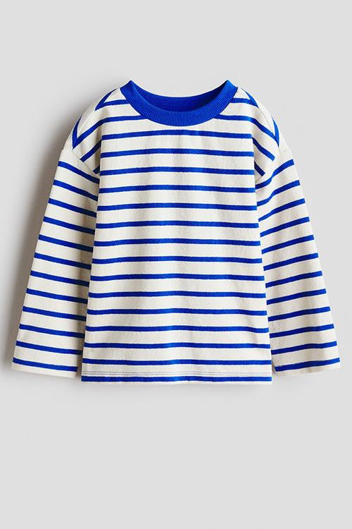 Long-sleeved t-shirt - white/blue striped