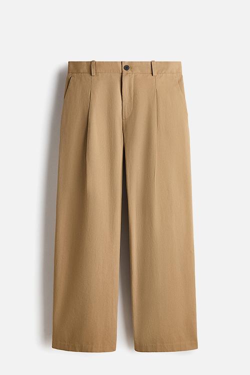 Loose fit tailored trousers - beige
