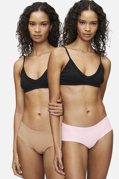 The invisible boyleg brief 2 pack - maple sugar/pink kiss