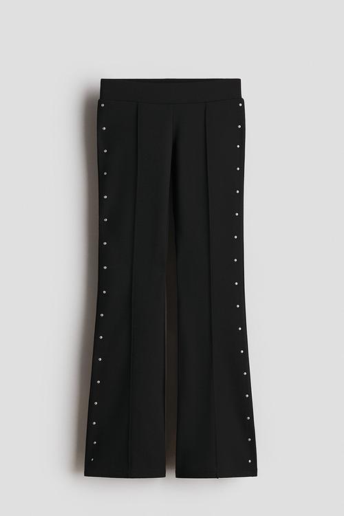 Studded flared leggings - black