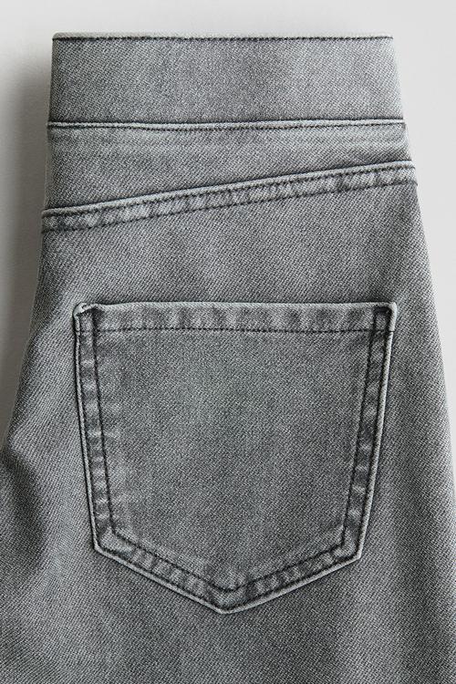 Studded denim-look trousers - light denim grey