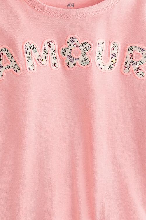 Motif-detail T-shirt - pink/amour