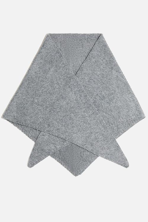 Garter-stitched triangle scarf - grey marl