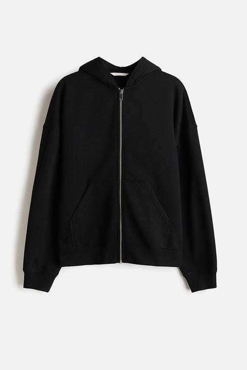 Zip-through hoodie - black