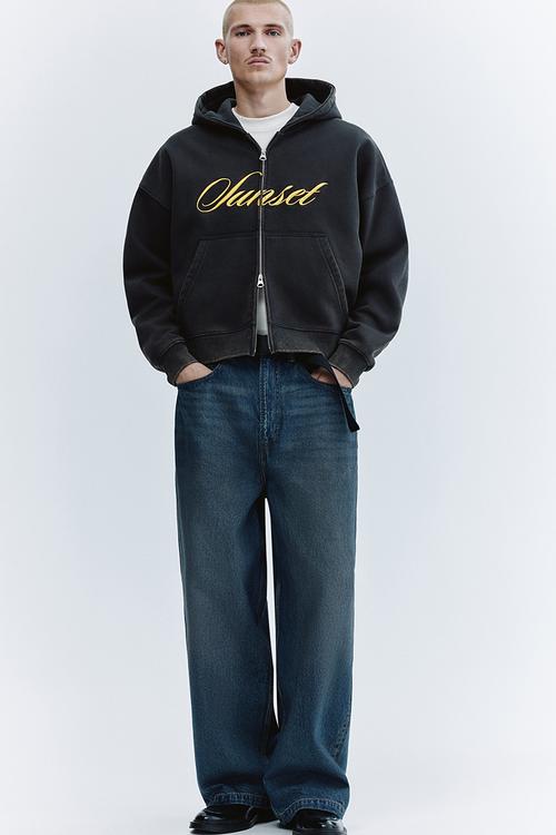 Oversized fit hoodie - black/sunset