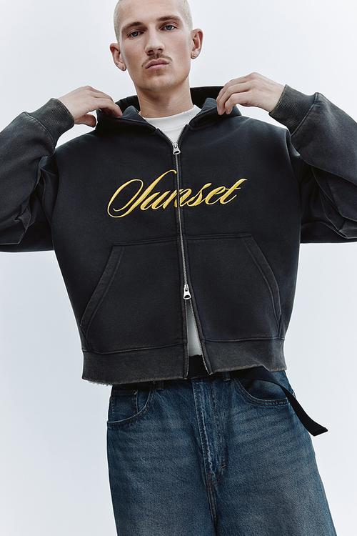 Oversized fit hoodie - black/sunset