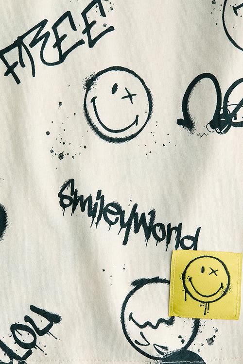 Printed T-shirt - light beige/smileyworld®