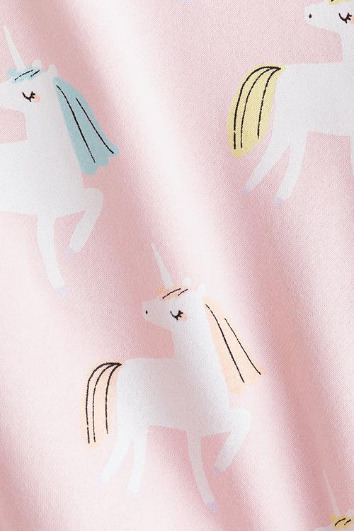 Printed brushed-inside sweatshirt - light pink/unicorns