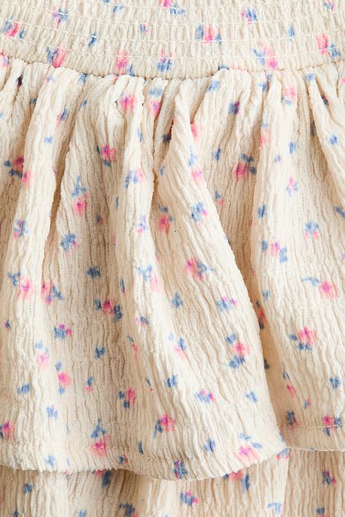 Printed tiered skort - light beige/floral