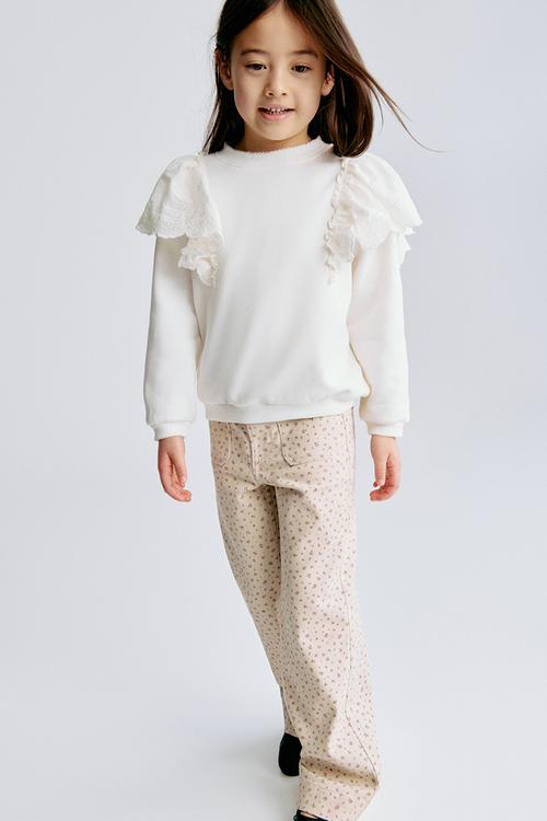 Frill-trimmed sweatshirt - white