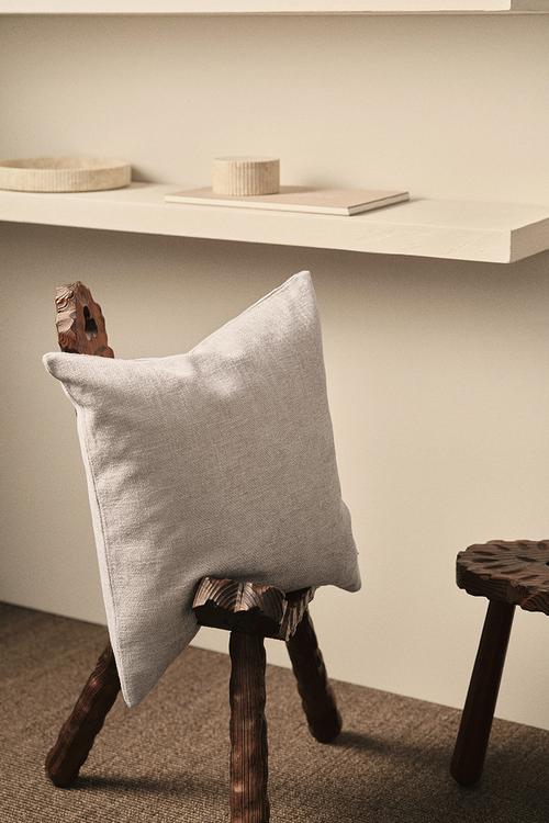Chenille cushion cover - light greige
