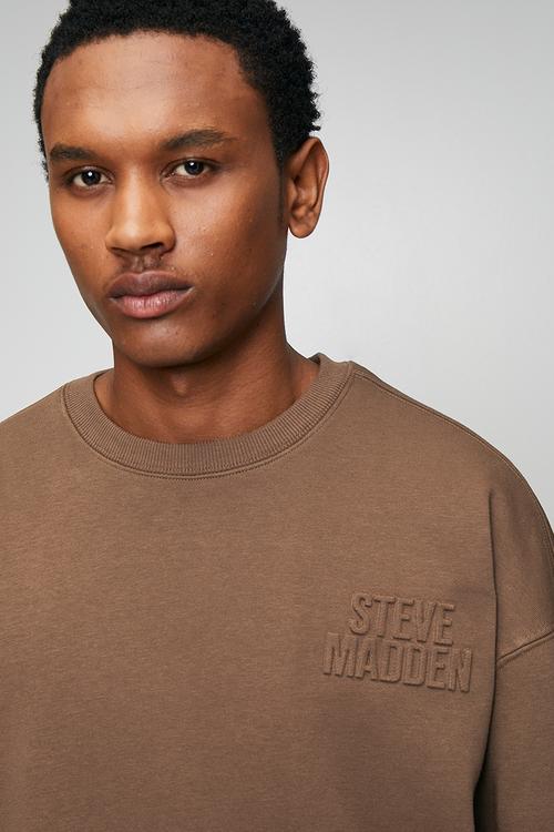 Mens Rome Relaxed Crew Neck Sweat - Choc