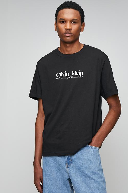 Short Sleeve 30S Whsl Ck Nyc Graphic Tee - Black