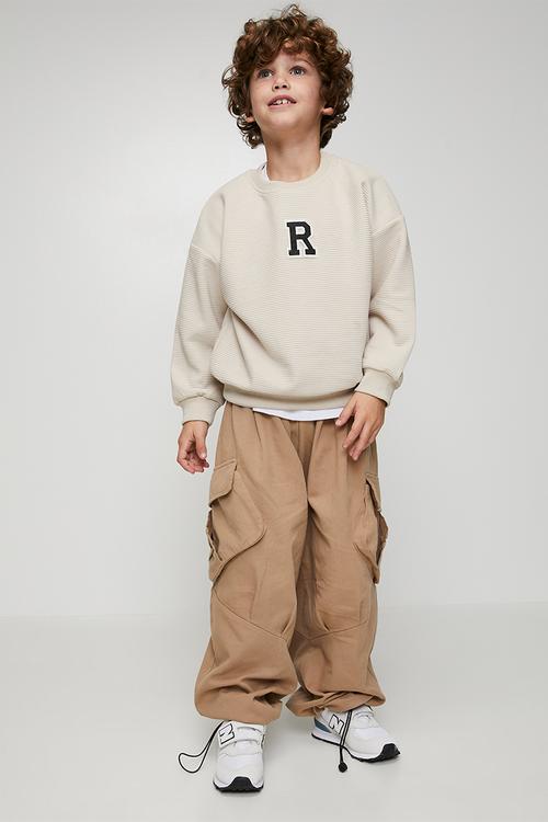 Sweatshirt - milk tea stripes