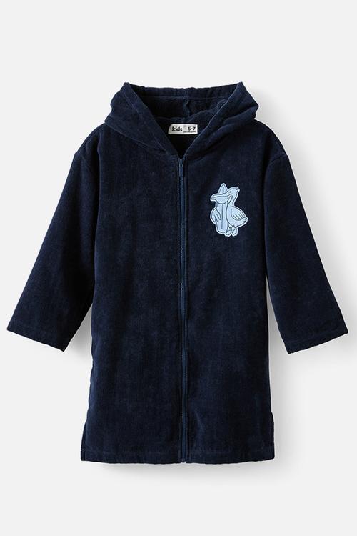 Kids Zip Thru Hooded Towel - Squid Ink/Salty Moves