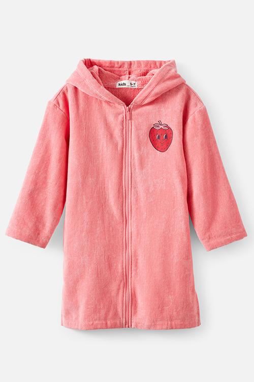Kids Zip Thru Hooded Towel - Sunkissed/Berry Sweet