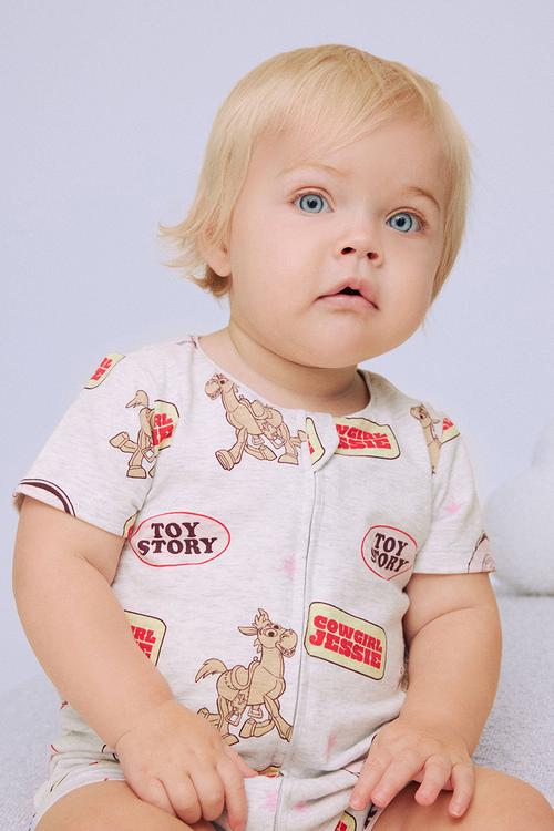The Short Sleeve Zip Romper License - Lcn Dis Snow Marle/Jessie & Friends