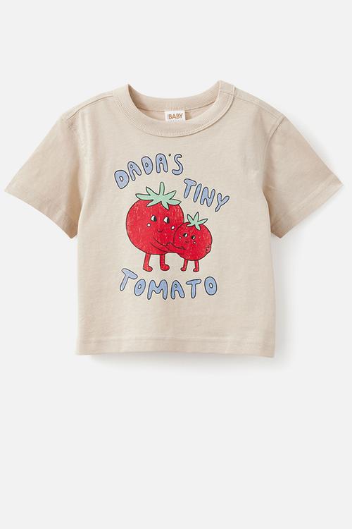 Bobbi Short Sleeve Graphic Tee - Rainy Day/Tiny Tomatoe