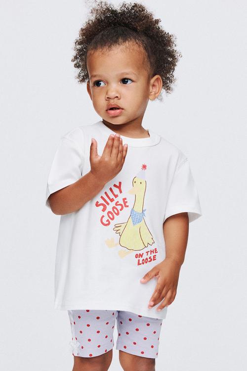 Bobbi Short Sleeve Graphic Tee - Vanilla/Silly Goose