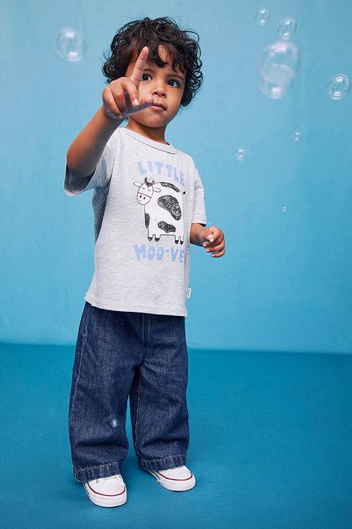Bobbi Short Sleeve Graphic Tee - Cloud Marle/Little Moover