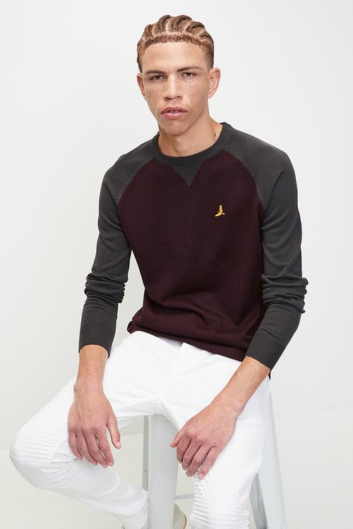 Knitted - Oxblood/Slate Grey