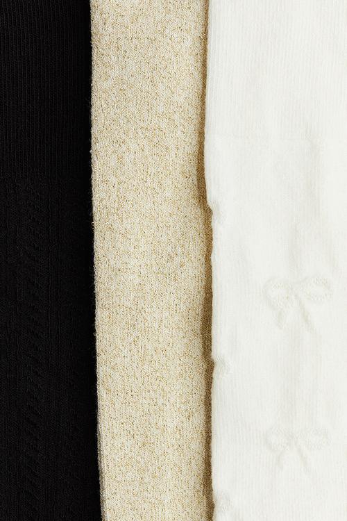 3-Pack tights - black/gold-coloured